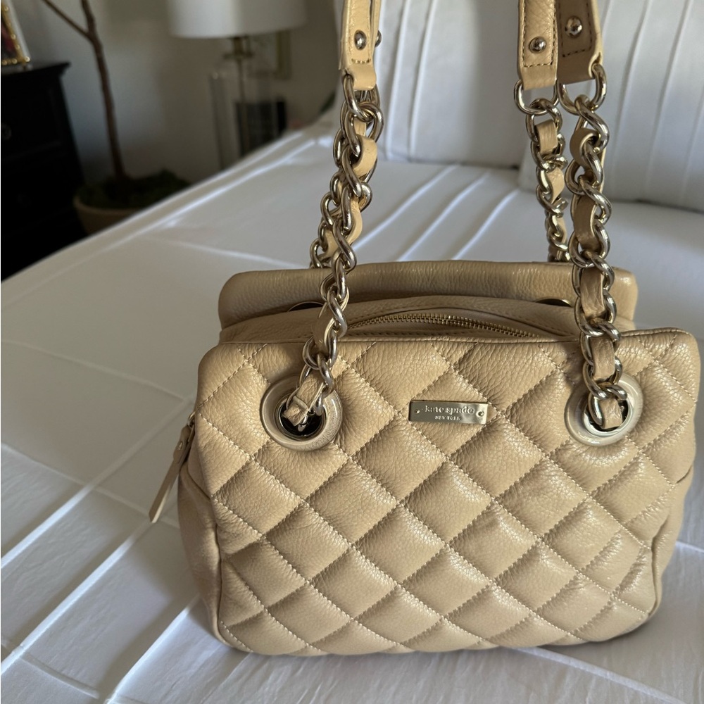 Kate Spade Cream Quilted Shoulder Bag